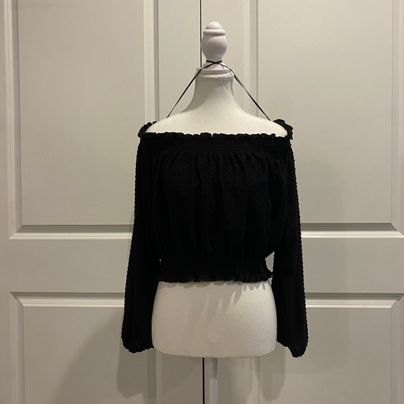 🤡BOGO🤡 DIVIDED by H&M Retro Peasant Top in Black - Womens XL - Picture 2 of 7